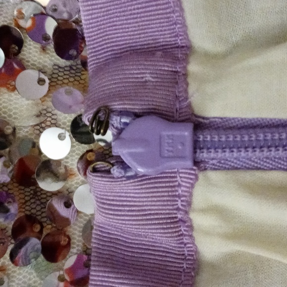 🆕️✨️HTF J. Crew Collection✨️- Silver/Purple Sequin Faux Wrap Skirt - Picture 11 of 15